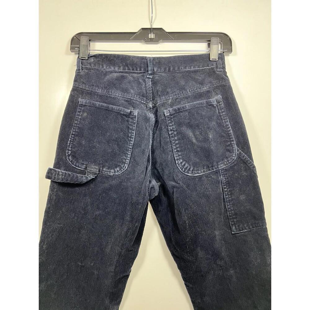 J Galt Brandy Navy Blue Corduroy Straight Leg Pants Carpenter Women Sz S 25x29 - Picture 6 of 9